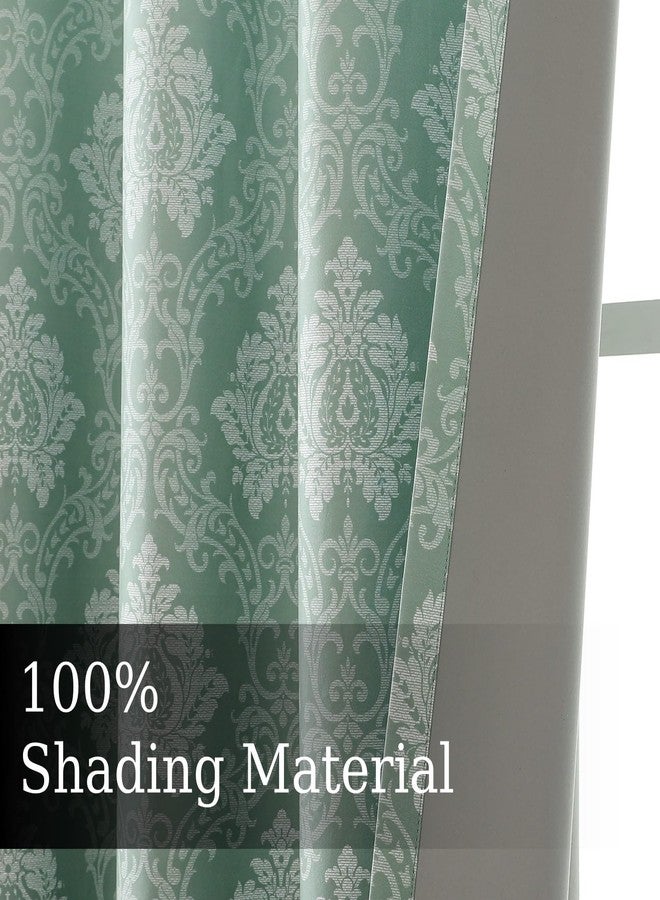 Flyfun Medallion Ombre Blackout Curtains 84 Inch Long, Thermal Insulated Energy Saving Grommet Bedroom Curtains 2 Panel Sets, Damask Pattern (Green, 52W x 84L) - Image 5
